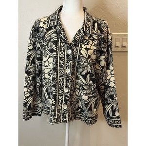 Chicos Design Floral Button Up Jacket Size Small / Medium 2242